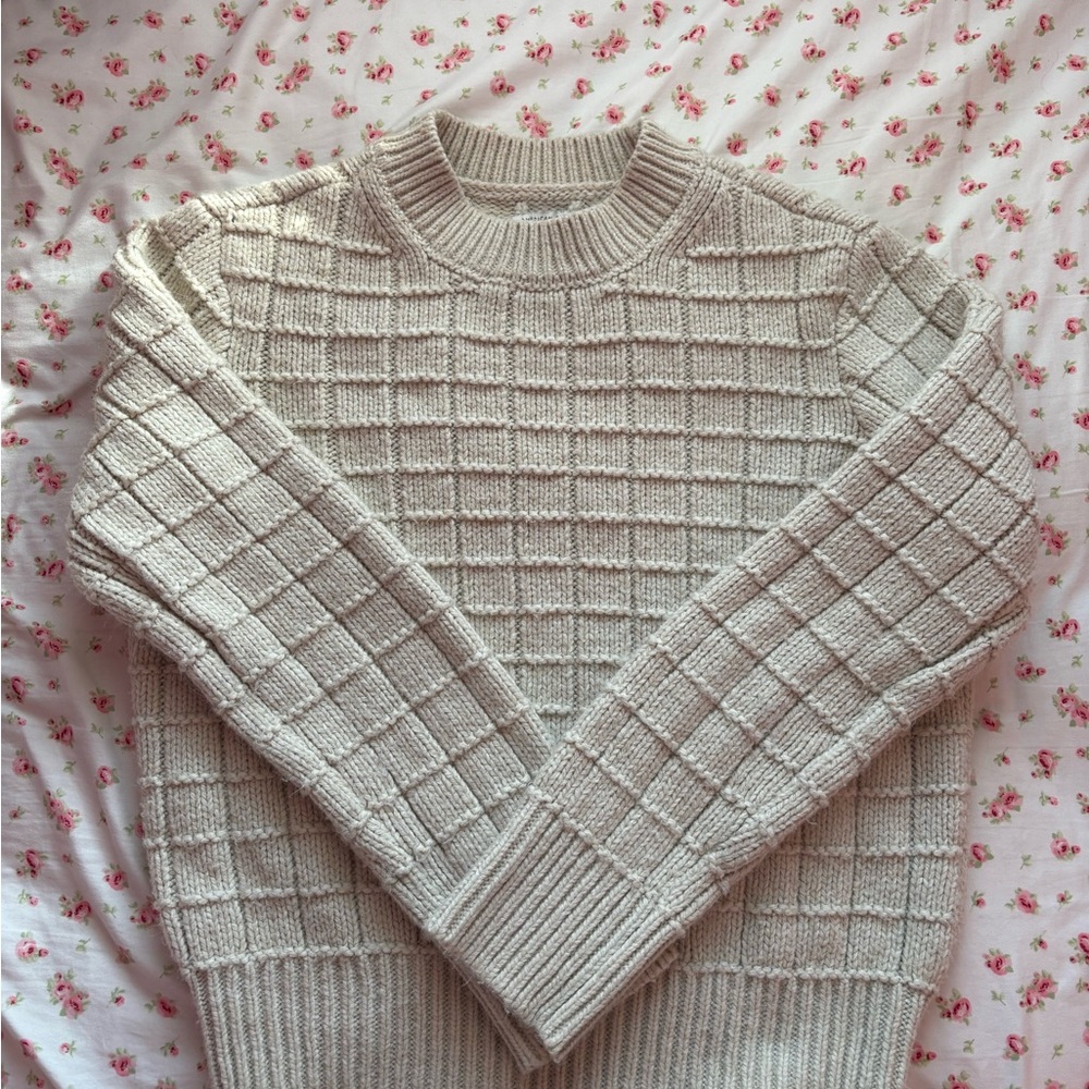 American Eagle Outfitters Textured Cream Sweater